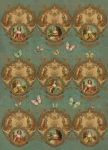 Papier decoupage - mint by michelle Versailles on Repeat A1