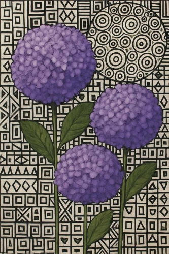 Papier do decoupage MAUVE HYDRANGEA MINT BY Michelle fioletowe hortensje