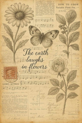 Papier do decoupage A1 BOTANICAL ILLUSTRATION I Mint by Michelle