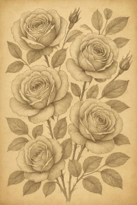 Papier do decoupage A3 BOTANICAL ILLUSTRATION II Mint by Michelle , do mebli i dekoracji