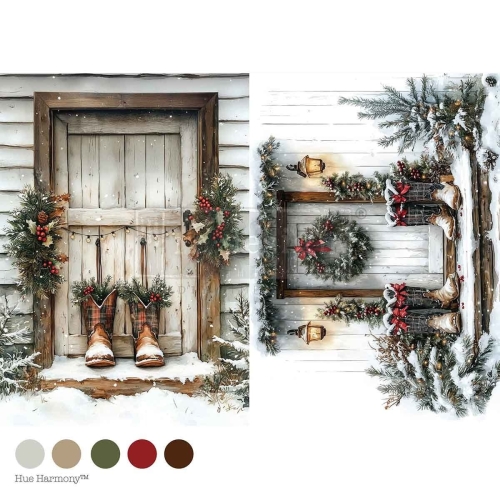 Papier Redesign - Decoupage Fiber Paper A4 - Plaid & Pine