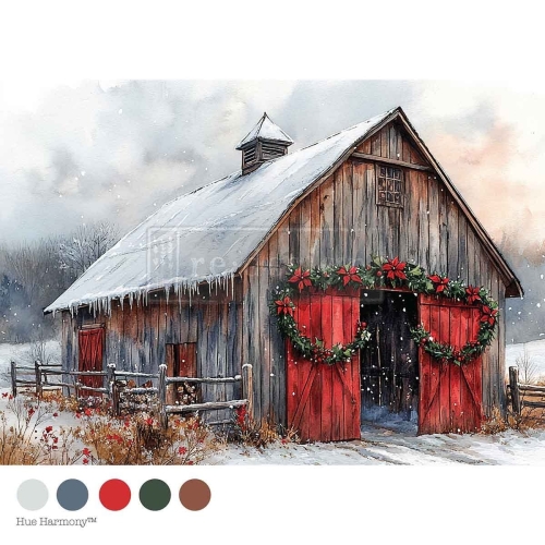 Papier Redesign - Decoupage Fiber Paper A4 - Cranberry Cabin
