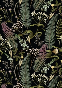 Papier decoupage Belles & Whistles Rice Decoupage Paper Papier Midnight Fernery A2