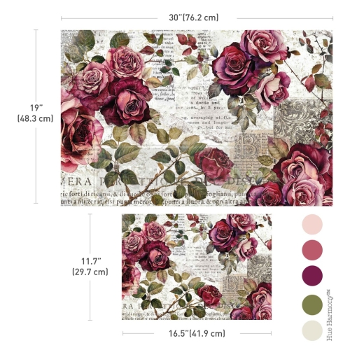 Zestaw papieru do decoupage Double Delight Fiber Paper – Crimson Elegance