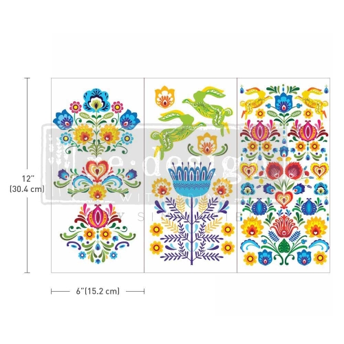 Transfer do Mebli Floral Polish Redesign | Wzory Ludowe