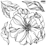 Duży zestaw stempli kwiaty piwonie  - marka IOD peonies stamp