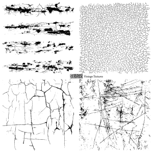 DECOR STEMPEL DUŻY IOD - Vintage Textures 4 stemple zestaw