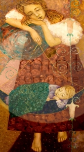 Papier decoupage mint by michelle wzór śpiące dzieciątko sleep - a1