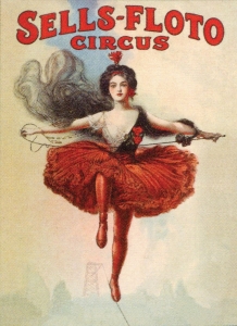 Papier decoupage - mint by michelle - wzór high wire circus cyrk - a3