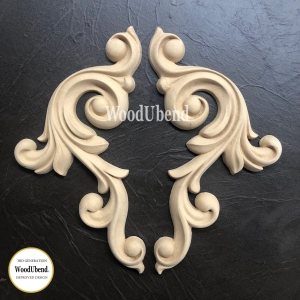 Set of Decorative Scrolls WUB1322-4 26x15.5cm