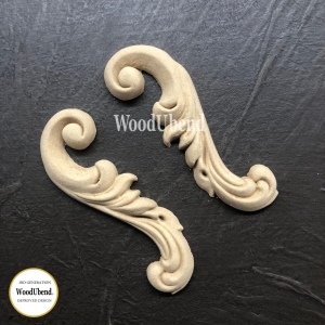 Set of Three Decorative Scrolls WUB1650 7.8x2.5cm