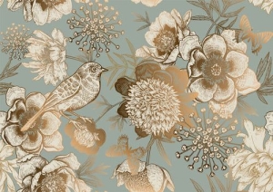 Papier decoupage - mint by michelle Foil Bird A3