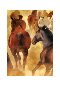 Papier decoupage - mint by michelle Herd of Horses A3