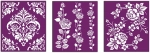 Silkscreen stencils szablony silikonowe Roses  - 3 sztuki zestaw 