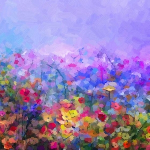 Papier decoupage - mint by michelle - wzór Field of Mauve A3