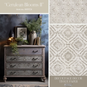 Papier Redesign - Decoupage Tissue Paper Cerulean Blooms II