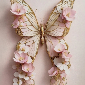 Papier decoupage mint by michelle Pink Butterfly papier A1