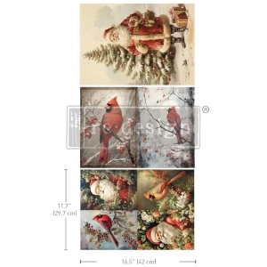 Redesign Decoupage Fiber papier Festive Cardinal  A3 zestaw