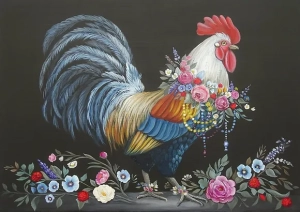 Papier decoupage Rice Decoupage Paper Belles & Whistles Royal Rooster A2