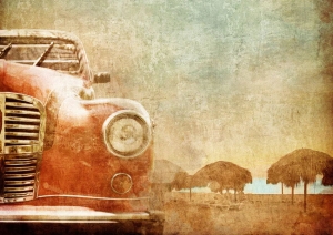 Papier decoupage Mint by Michelle Vintage Car A1