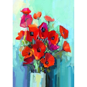 Papier decoupage mint by michelle wzór maki kwiaty w wazonie poppies - a1