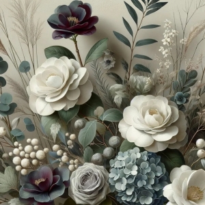 Papier decoupage - mint by michelle Winter Petals A3